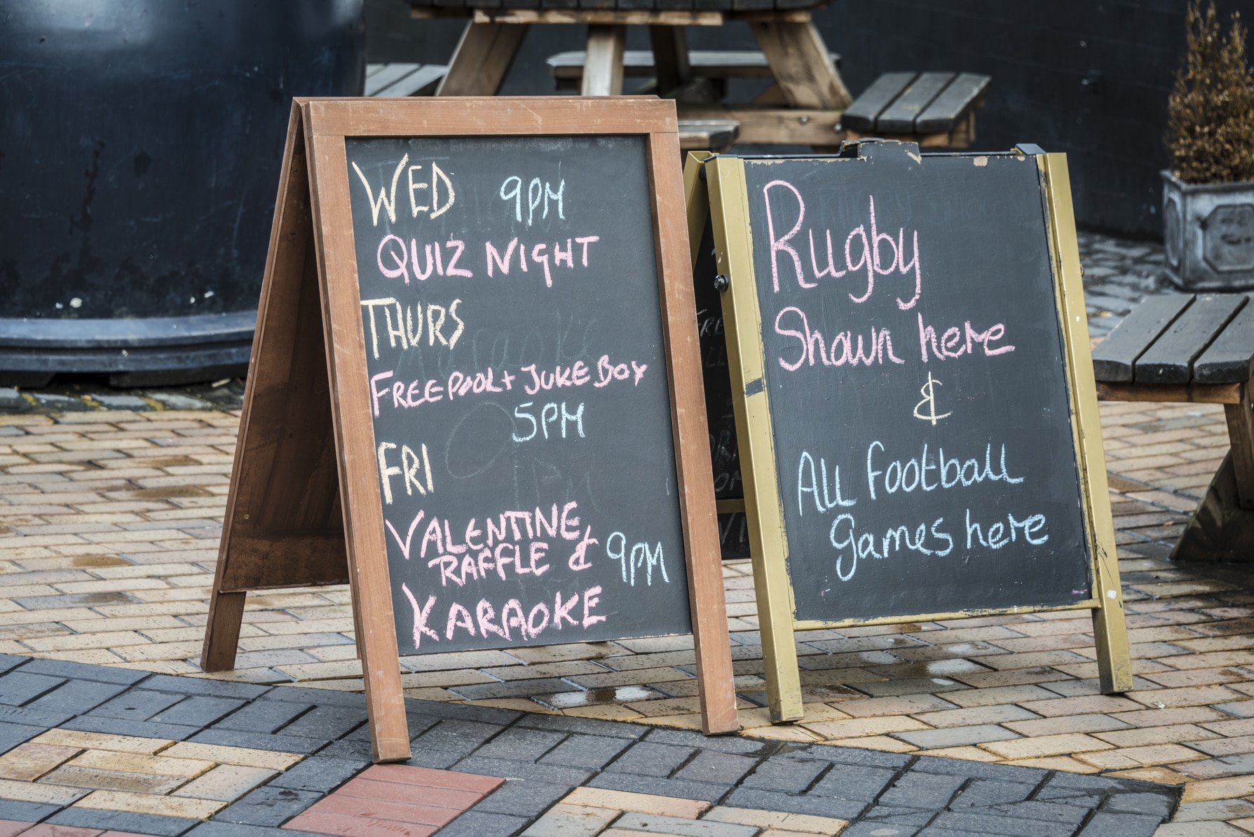 British Pub blackboard signs