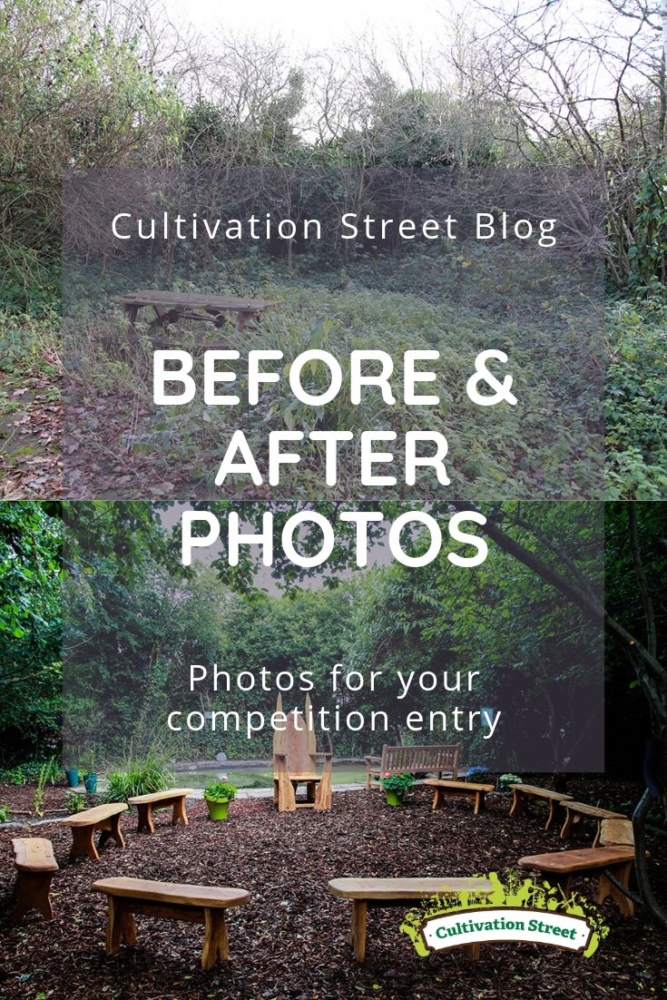 Cultivation Street blog, the importance of taking before and after photos to record your garden's journey and support your competition entry