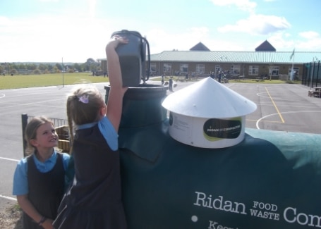 Damers First School Ridan composter in their Cultivation Street garden