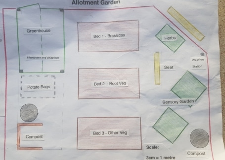 Damers First School garden allotment plant for Cultivation Street