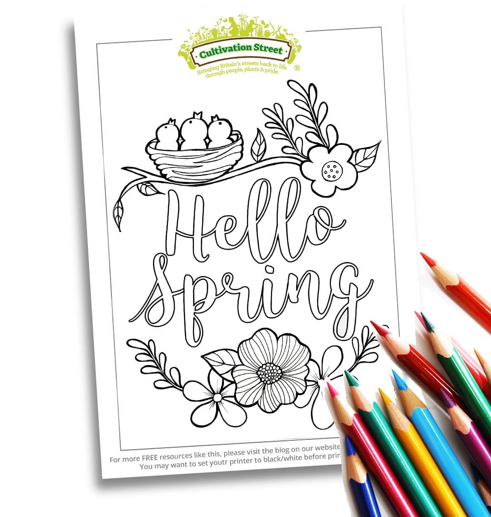 Spring Body-Image- Colouring Page Cultivation-Street
