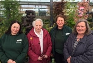 Cultivation Street Ambassador Laura Stevens from Dobbies garden centre with colleague and customers