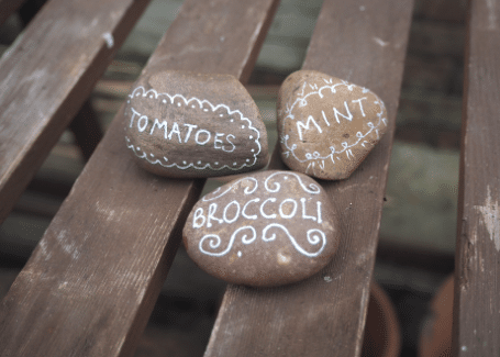 Cultivation Street blog, make your own plant markers, quick and easy ideas to label up your garden including decorating stones