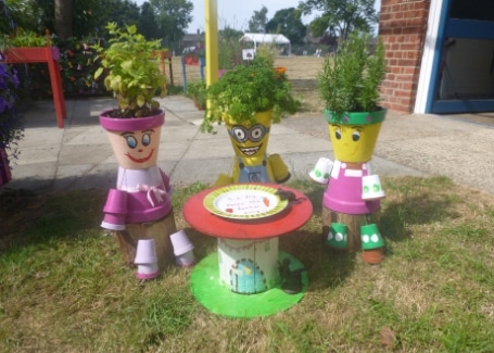 The Clare School's colourful planting in their Cultivation Street garden without boundaries