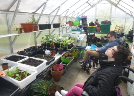 The Clare School's students in their greenhouse, the story of their Cultivation Street garden without boundaries, accessible to all