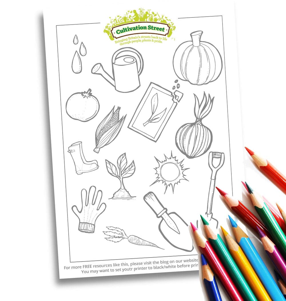 Body-Image- Colouring Page Cultivation-Street Gardening Colouring