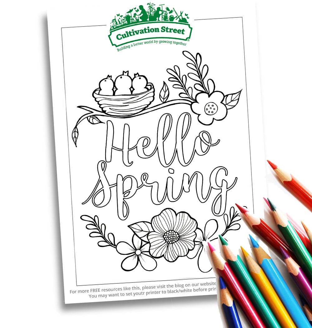 Spring Body-Image- Colouring Page Cultivation-Street