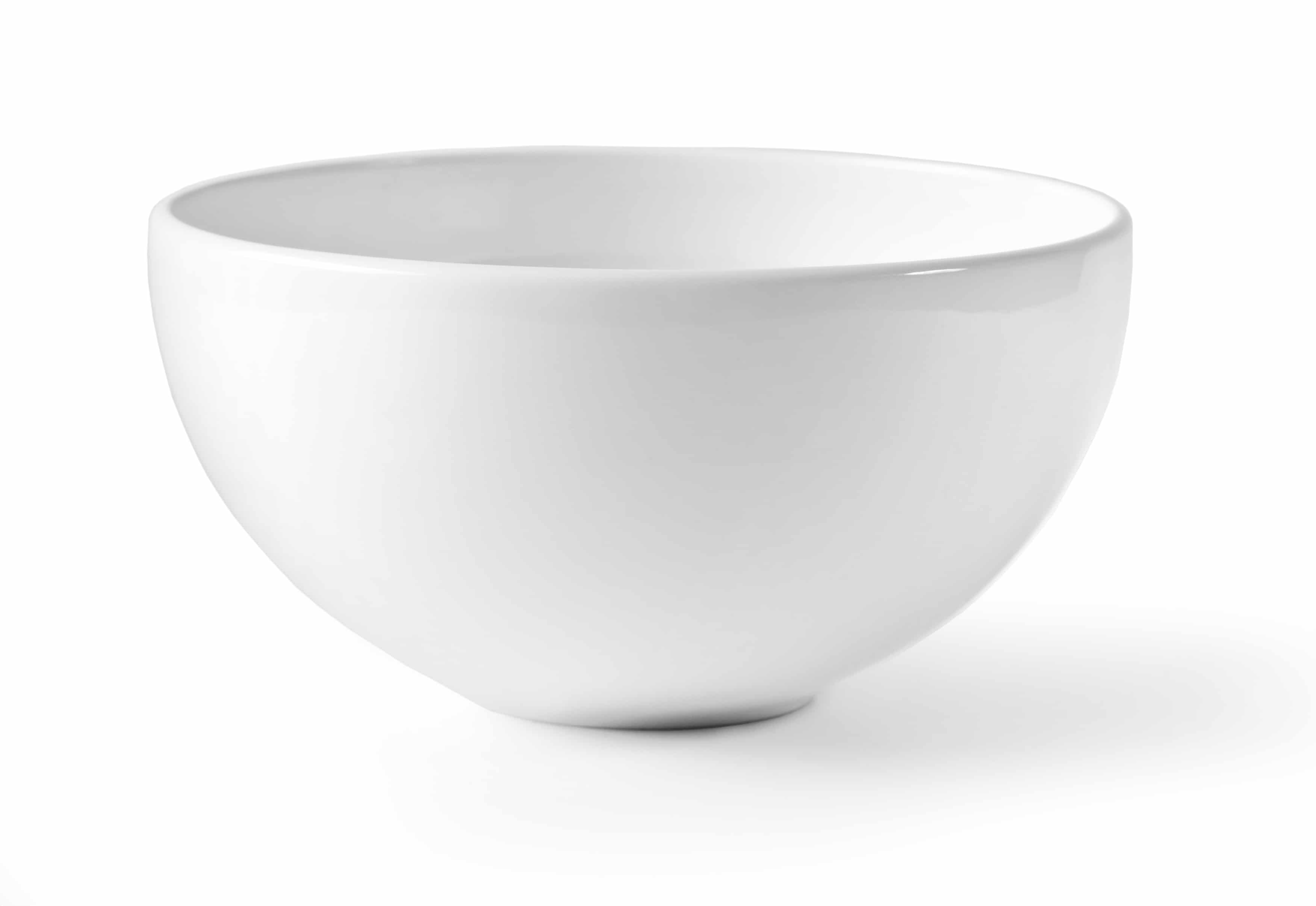 White empty bowl isolated on white background,  with clipping path