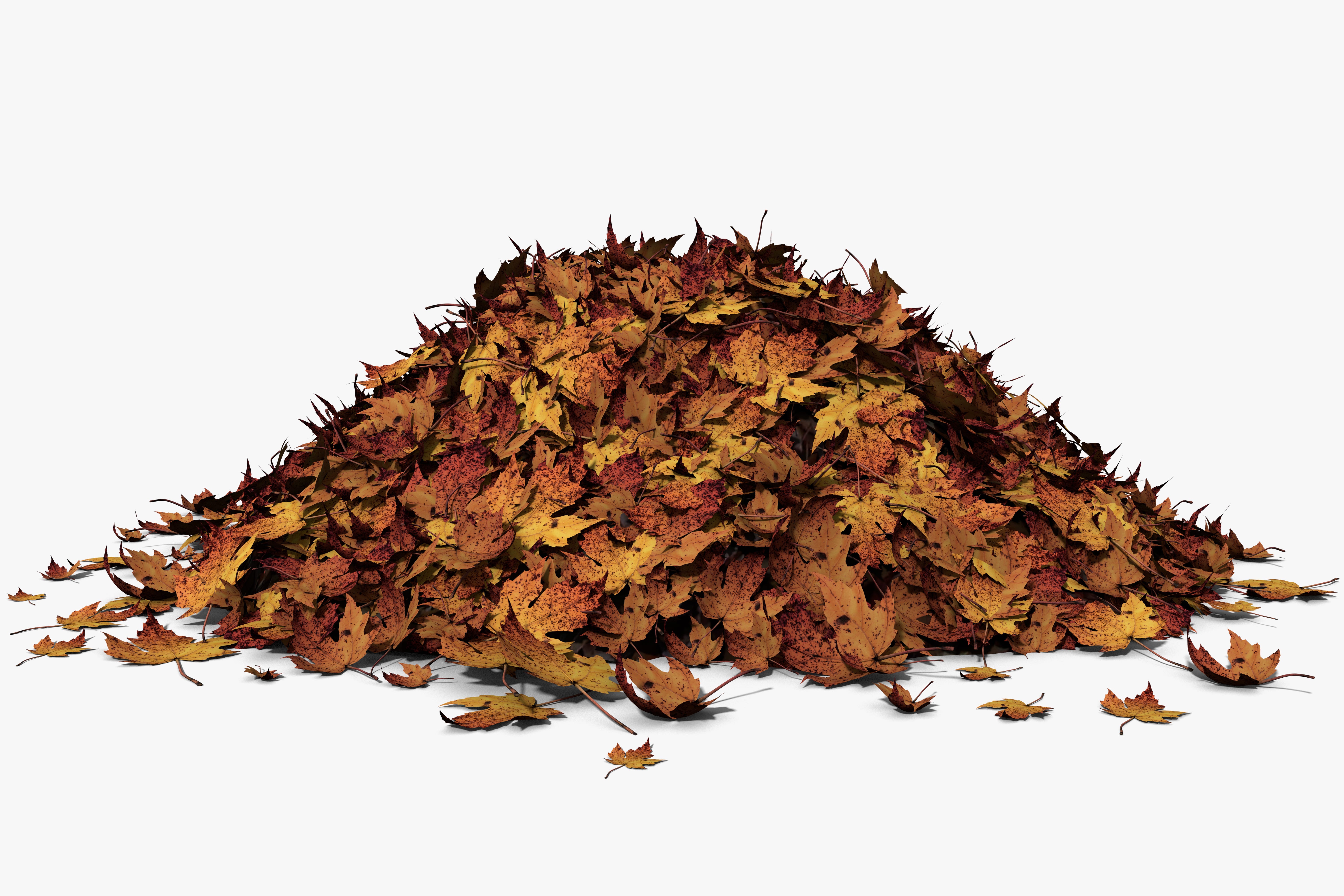 3d illustration of a leaf pile