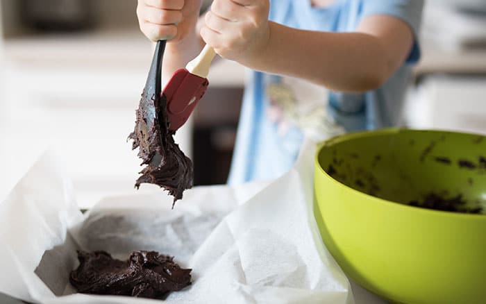 Brownie mix in tin