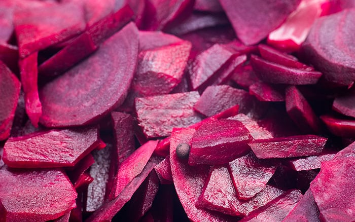 chopped up beetroot