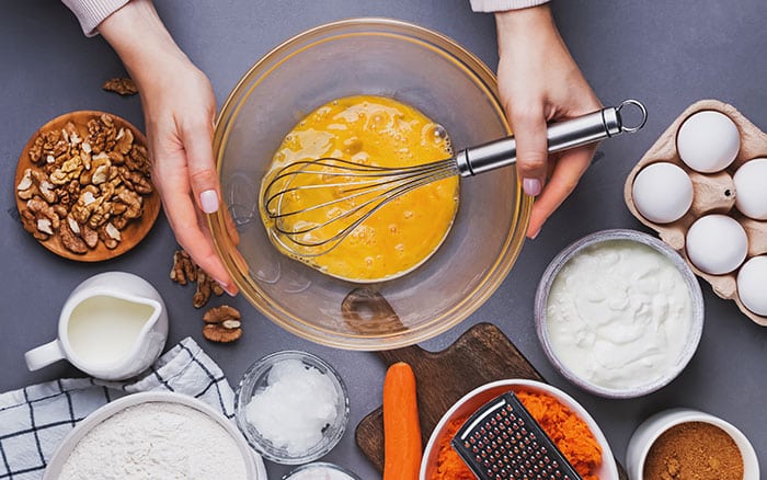 Ingredients for carrot cake