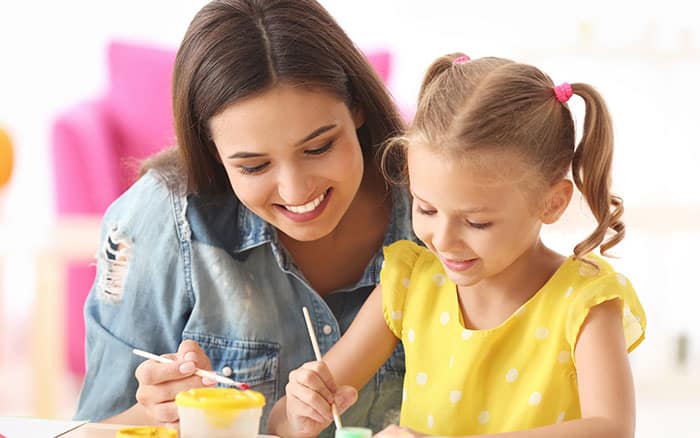 mother and daughter crafting for wimbledon