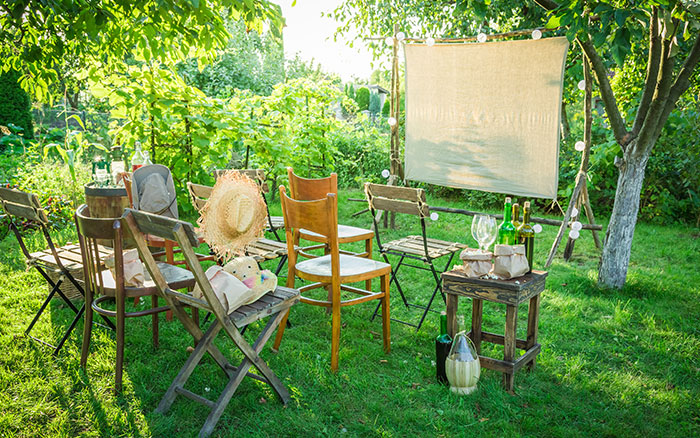 Projector and assortment of chairs