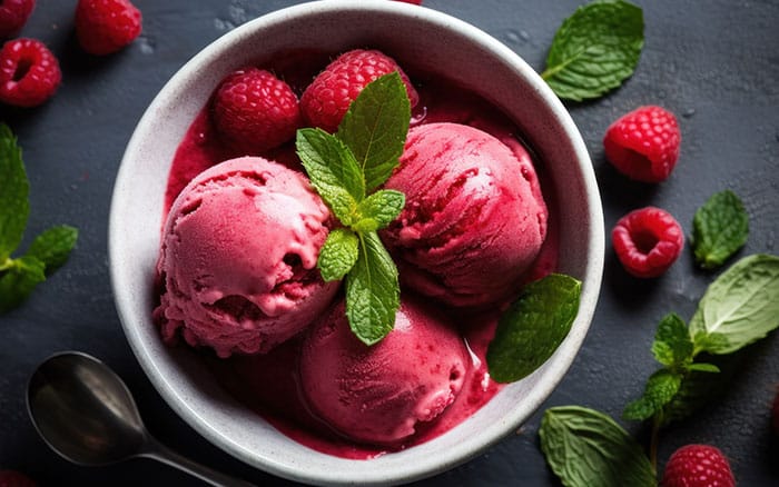 Raspberry sorbet