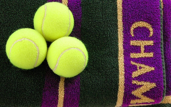 Wimbledon towel and balls