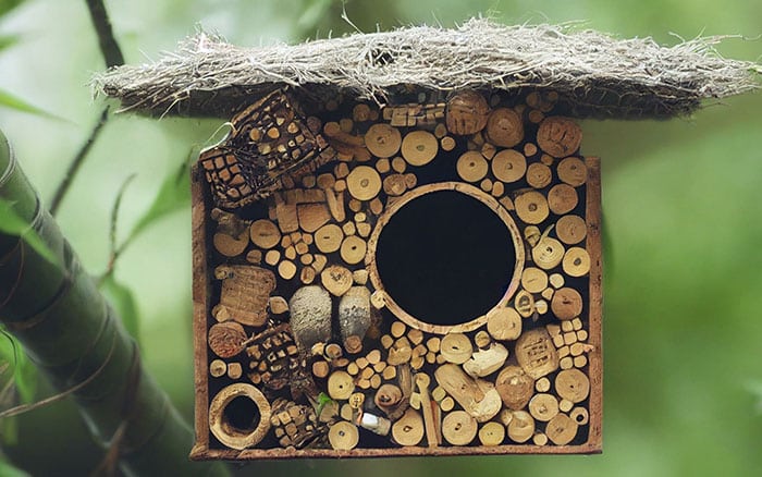 A finished bee hotel